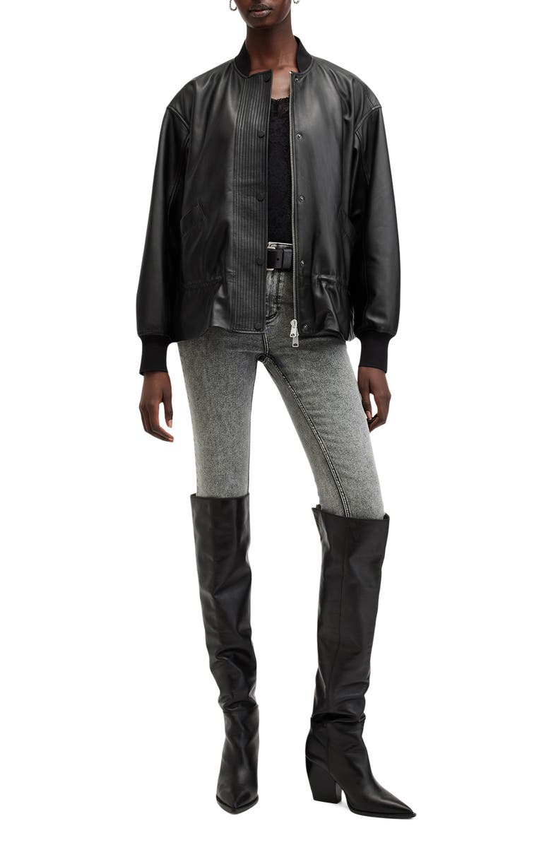 Sofi Leather Bomber Jacket AllSaints