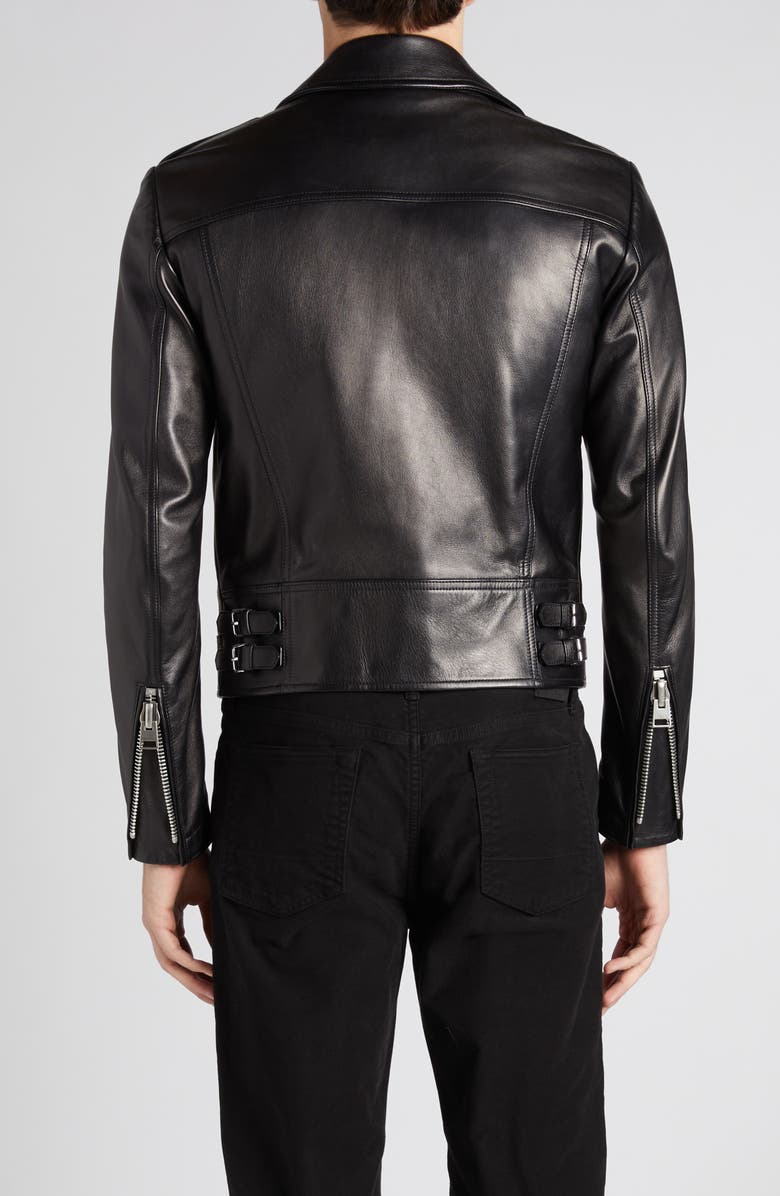 Quilted Lining Lambskin Leather Biker Jacket TOM FORD