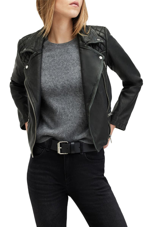 Cargo Leather Biker Jacket AllSaints