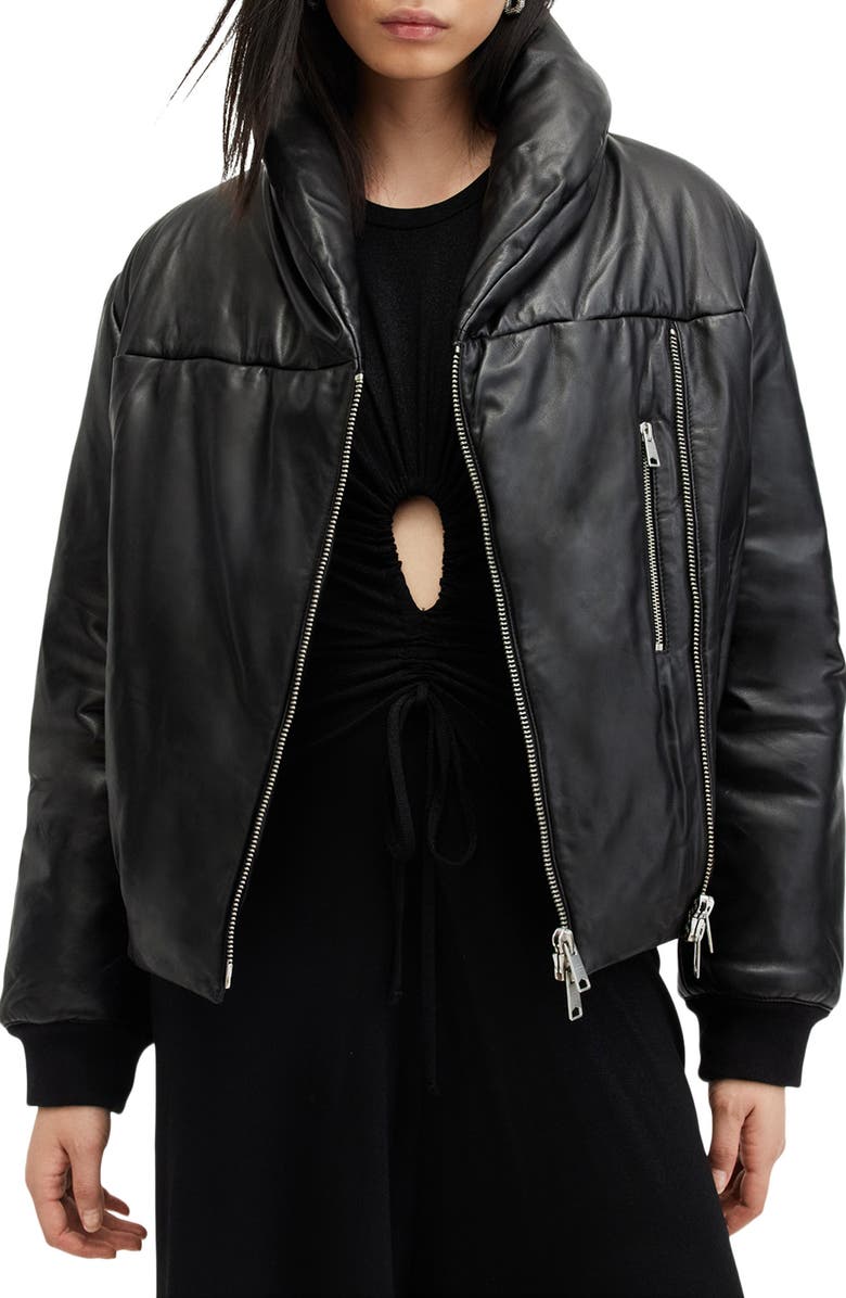 Lauren Lea Leather Puffer Jacket AllSaints