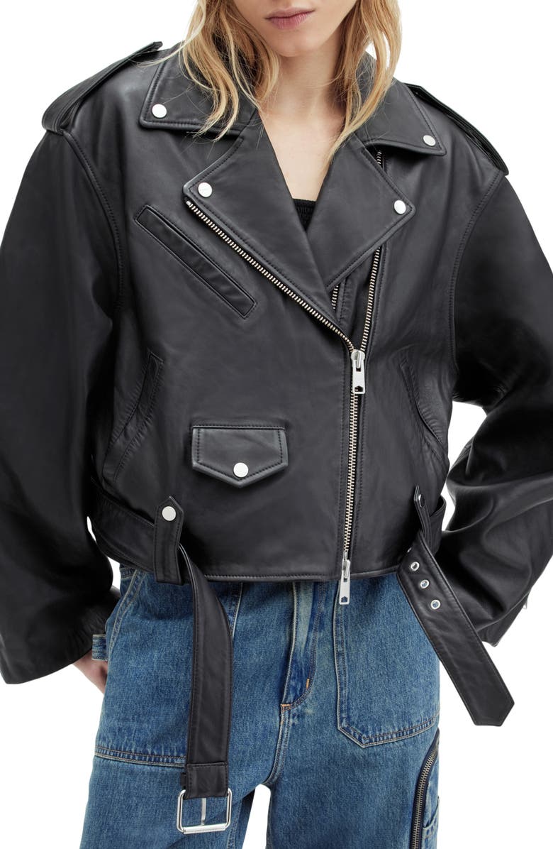 Dayle Leather Biker Jacket AllSaints