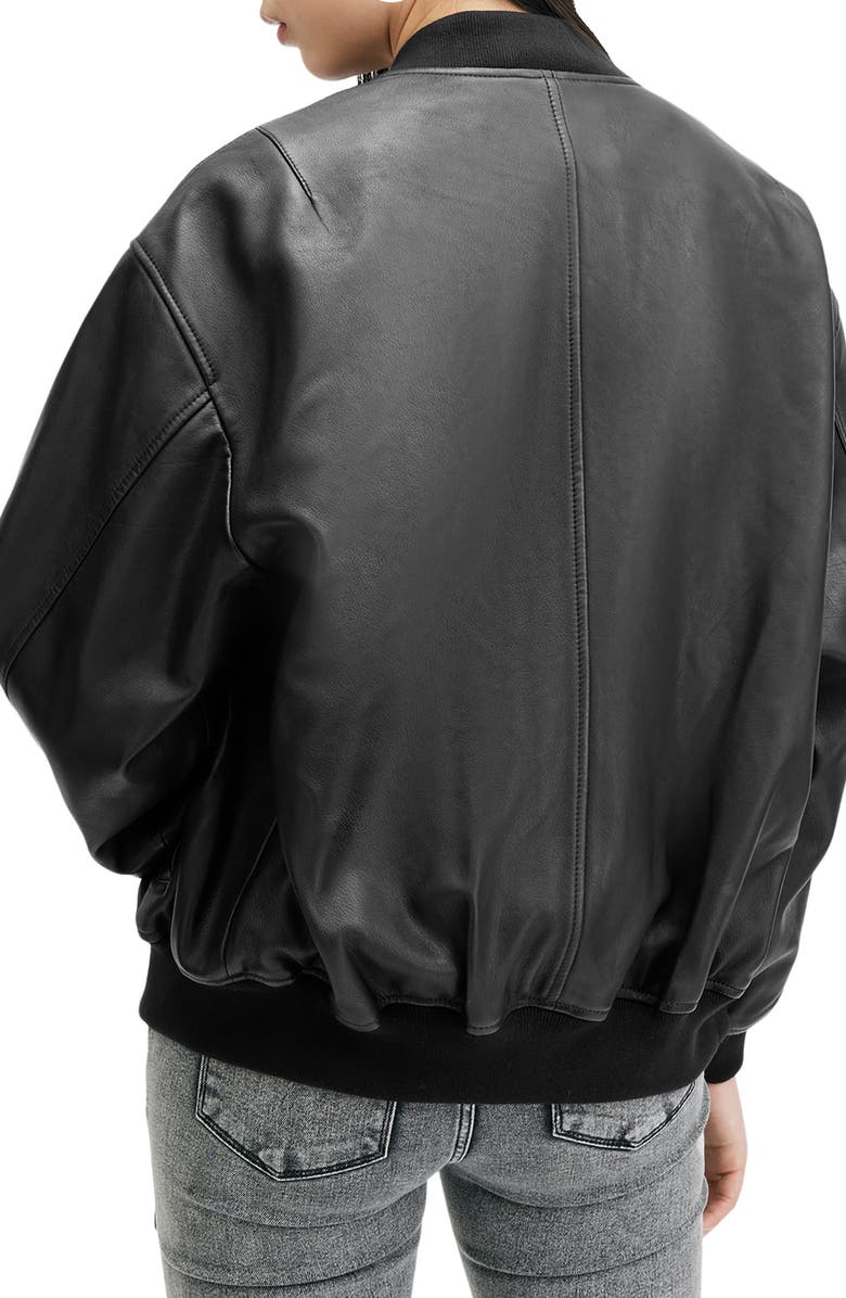 Belle Leather Bomber Jacket AllSaints