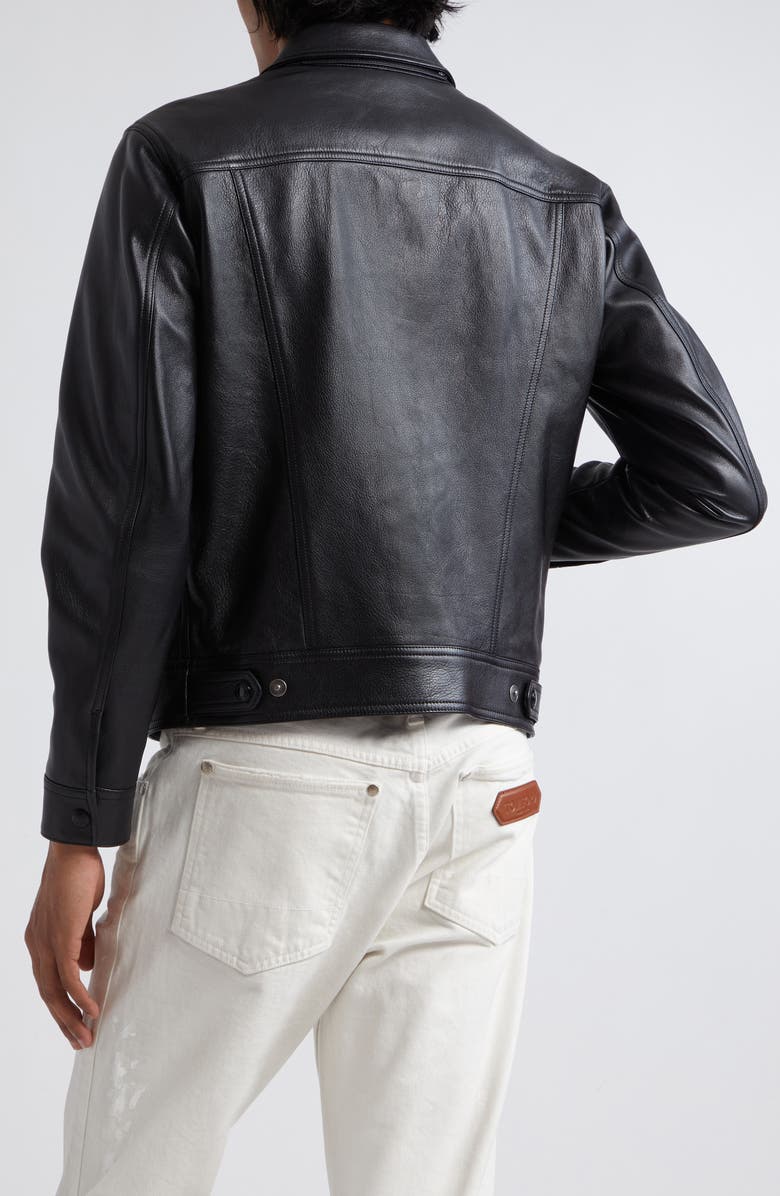 Grained Goatskin Leather Trucker Jacket TOM FORD