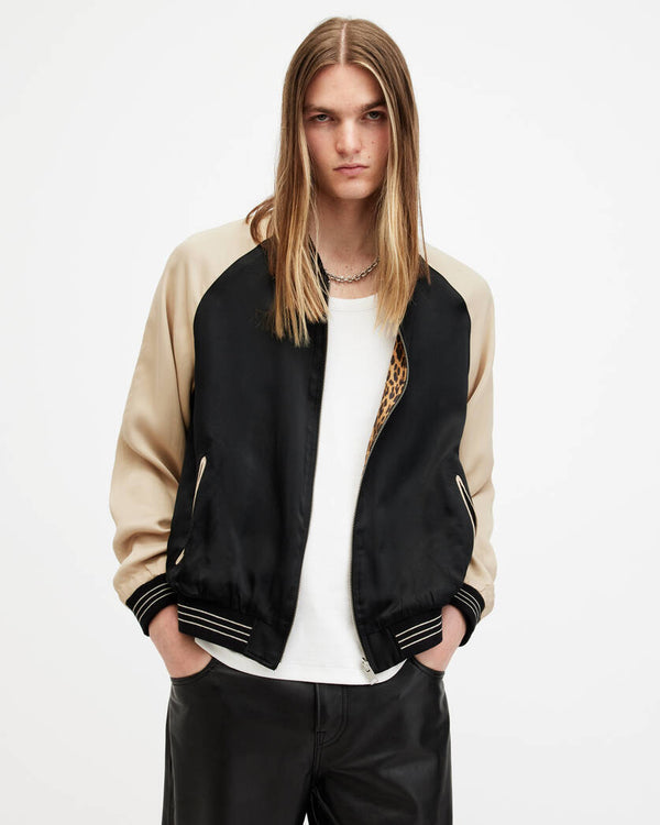 Tour Reversible Leopard Print Bomber Jacket All Saints