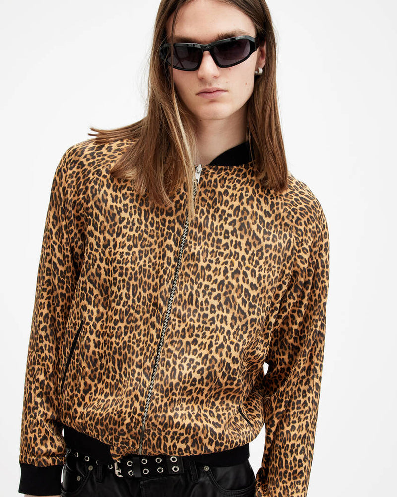 Tour Reversible Leopard Print Bomber Jacket All Saints