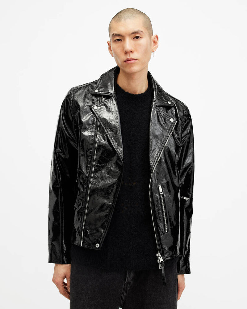 Badwan Slim Fit Leather Biker Jacket All Saints