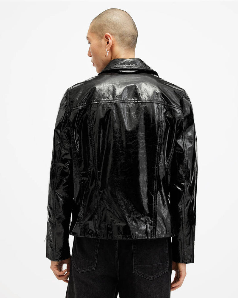 Badwan Slim Fit Leather Biker Jacket All Saints