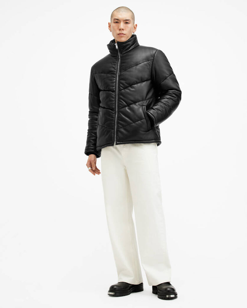 Raya Oversized Leather Puffer Jacket All Saints