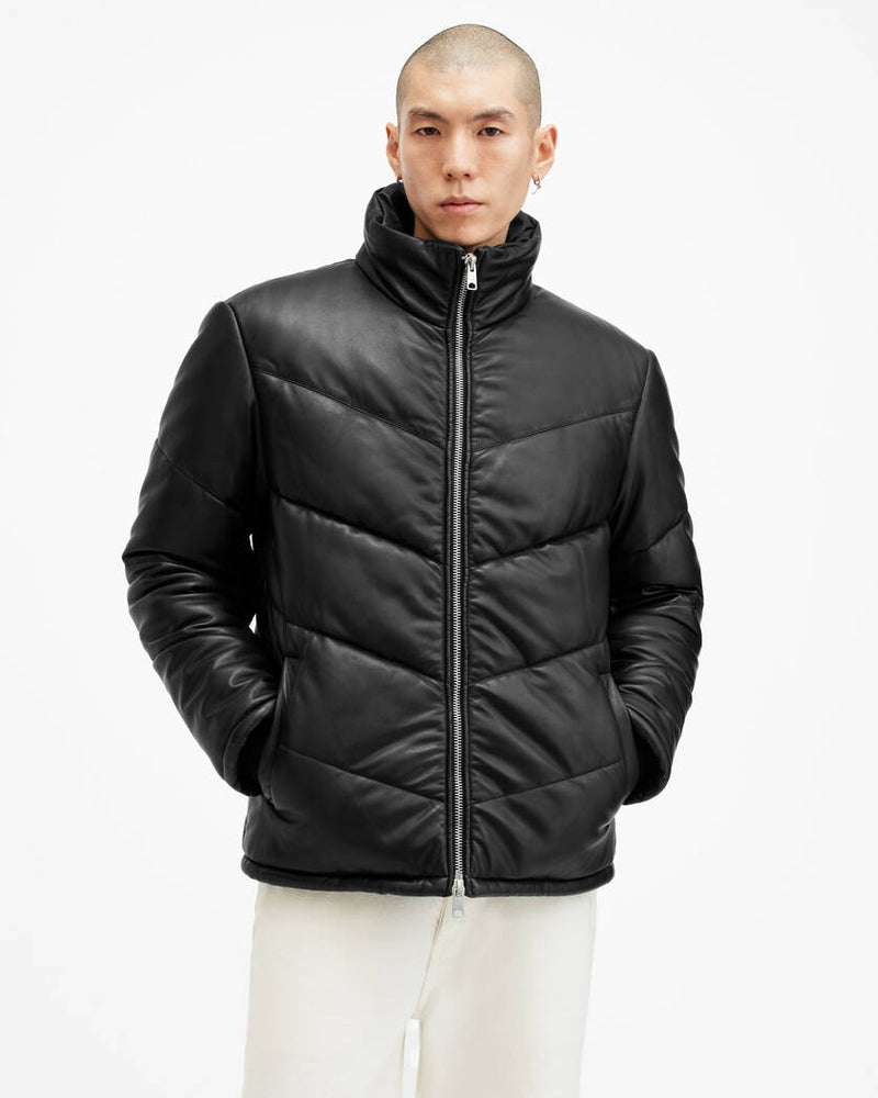 Raya Oversized Leather Puffer Jacket All Saints