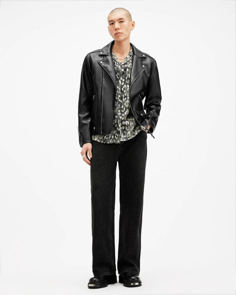 Milo Asymmetric Zip Faux Biker Jacket All Saints