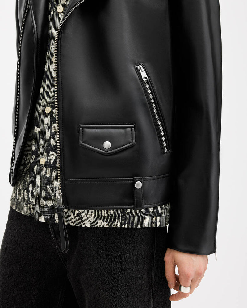 Milo Asymmetric Zip Faux Biker Jacket All Saints