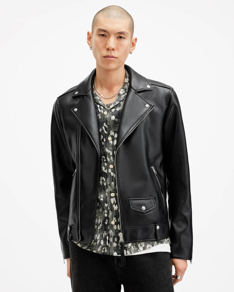 Milo Asymmetric Zip Faux Biker Jacket All Saints