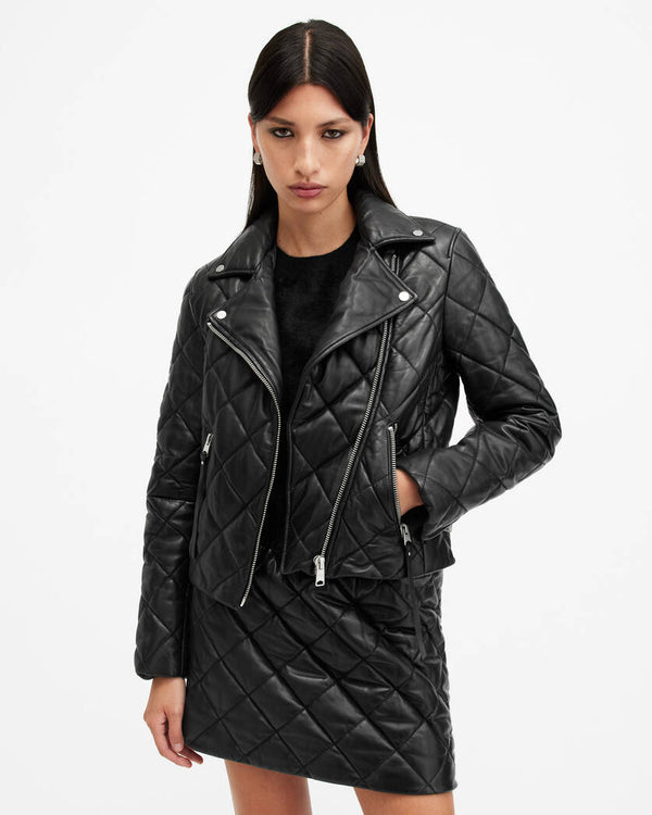 Dalby Quilted Leather Biker All Saints