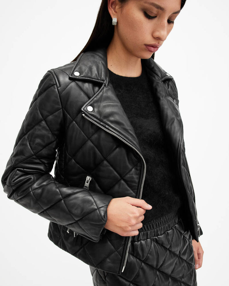 Dalby Quilted Leather Biker All Saints