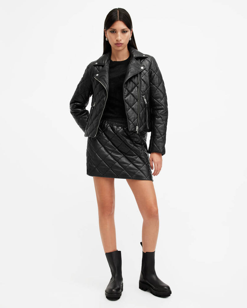 Dalby Quilted Leather Biker All Saints