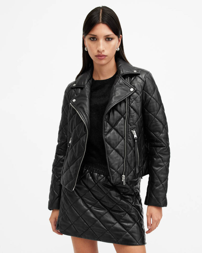 Dalby Quilted Leather Biker All Saints