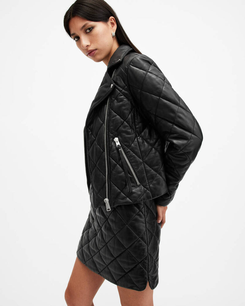 Dalby Quilted Leather Biker All Saints