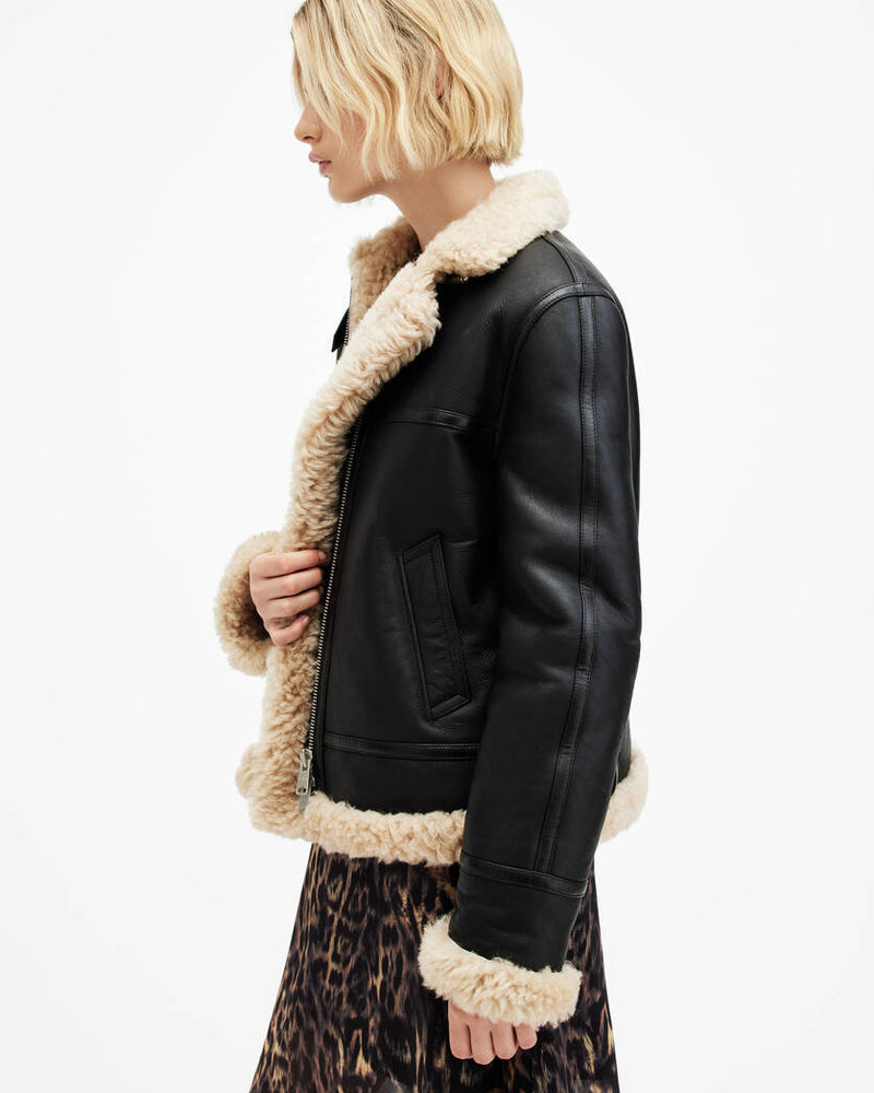 Lorel Shearling Flying Jacket All Saints