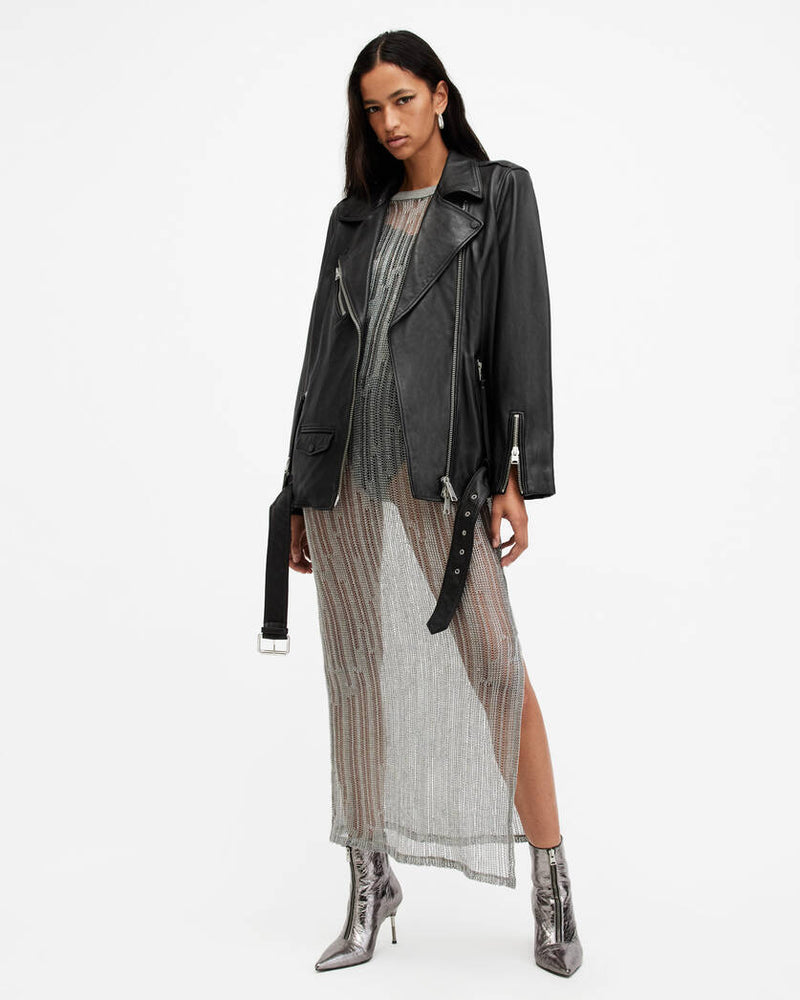 Billie Relaxed Fit Leather Biker Jacket All Saints