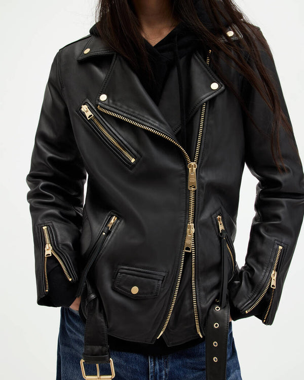 Billie Leather Oversized Biker Jacket All Saints