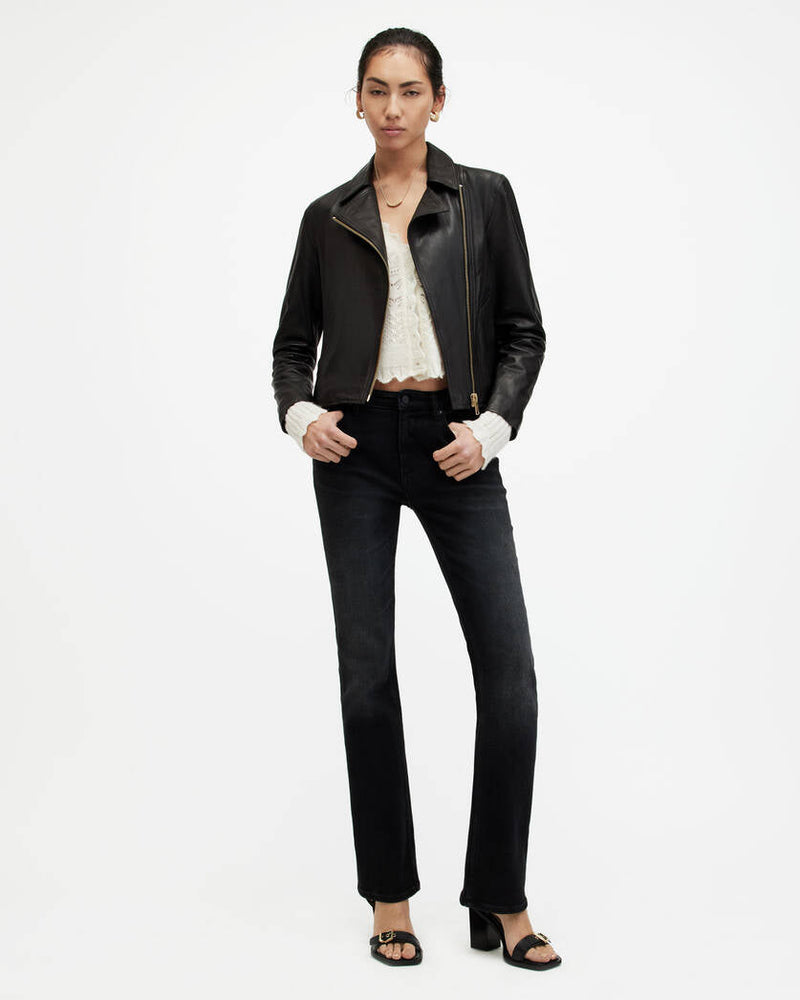 Vela Slim Fit Leather Biker Jacket All Saints