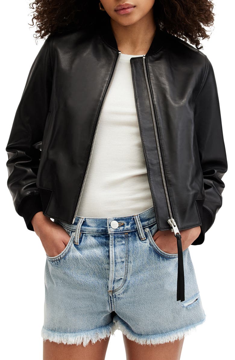 Orten Leather Bomber Jacket AllSaints