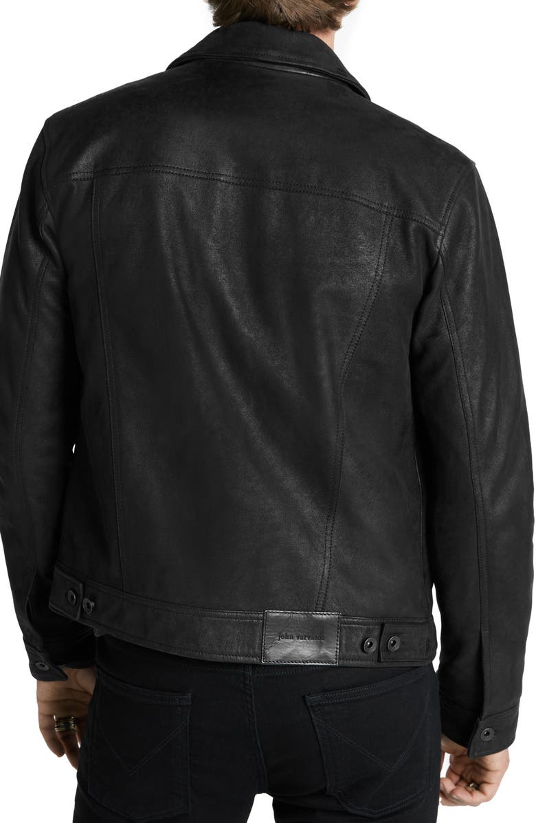 Andrew Sheepskin Leather Trucker Jacket John Varvatos