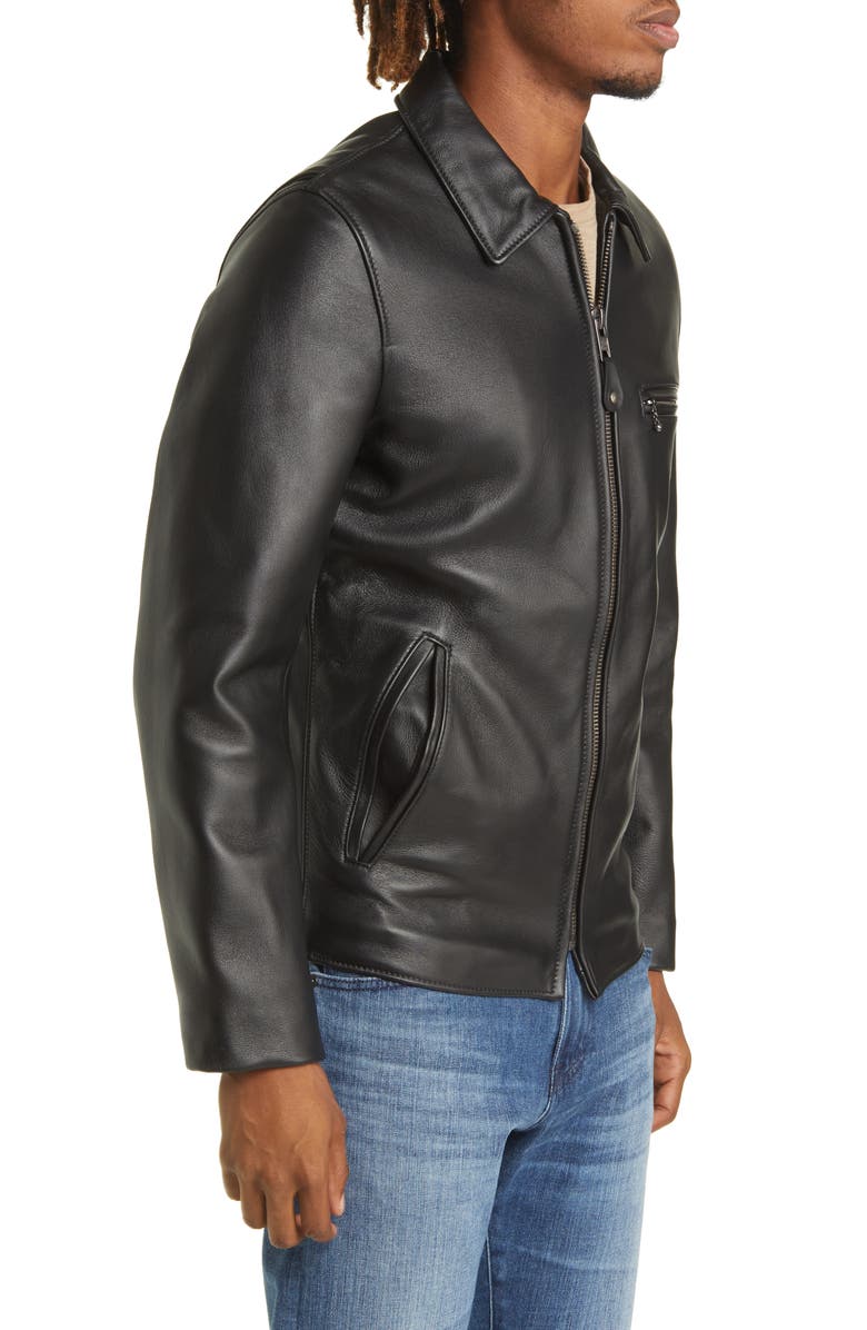 Men's Waxy Leather Delivery Jacket Schott NYC