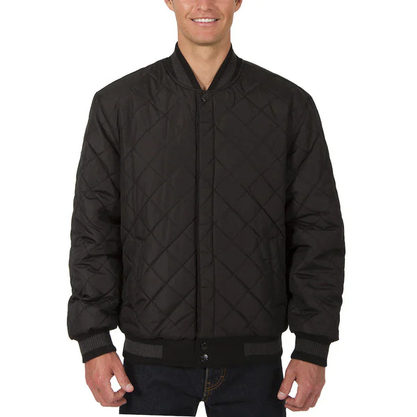 Men's Chicago White Sox JH Design Charcoal/Black Wool Leather Reversible Full-Snap Jacket