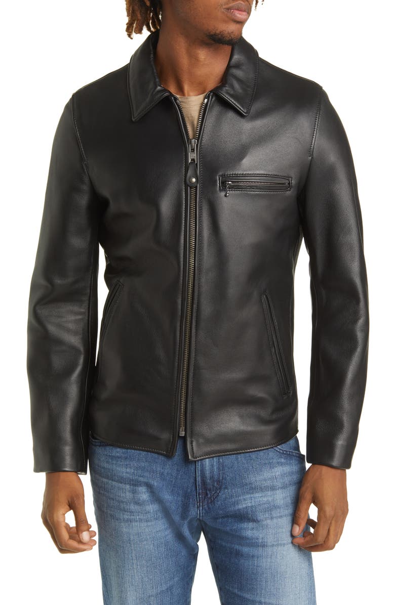 Men's Waxy Leather Delivery Jacket Schott NYC