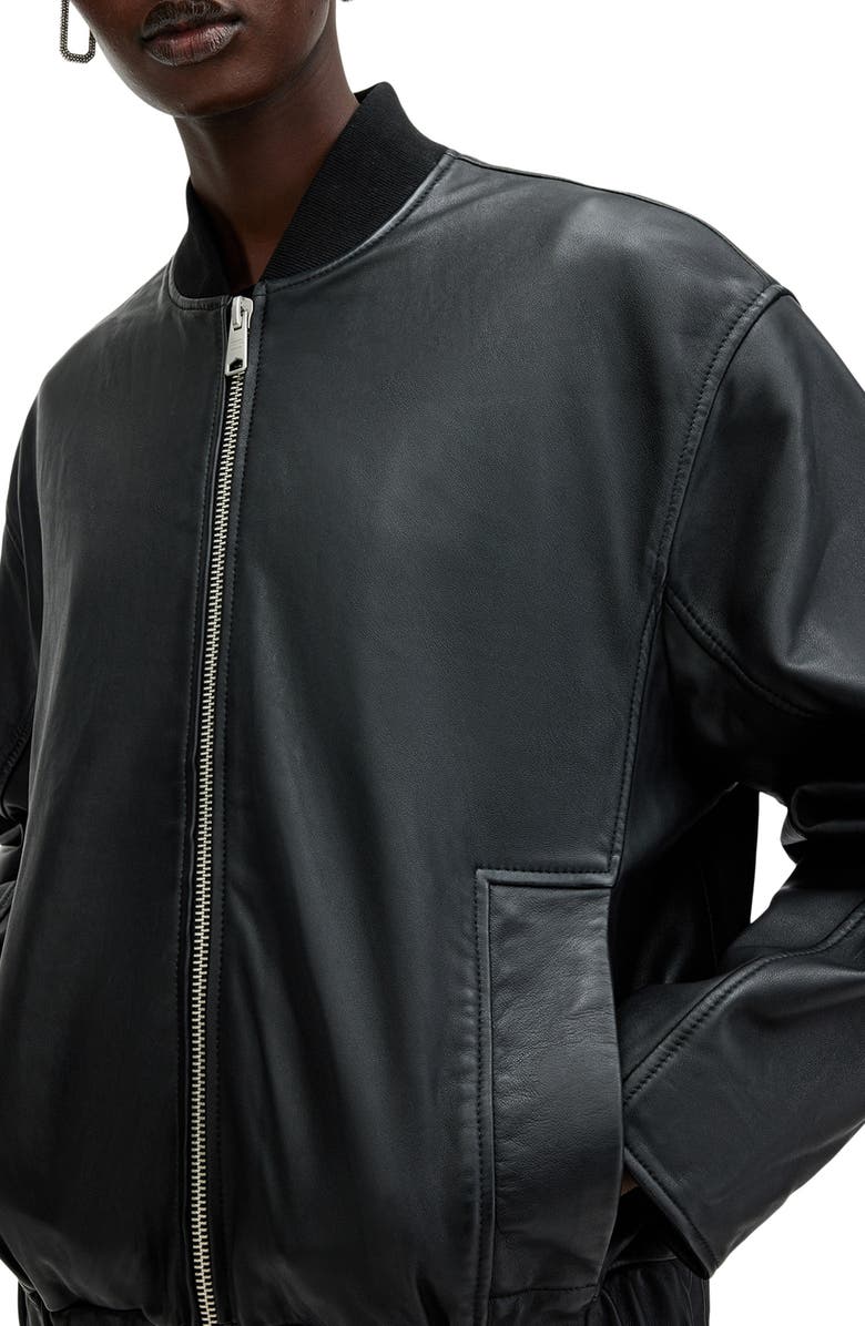 Yara Leather Bomber Jacket AllSaints