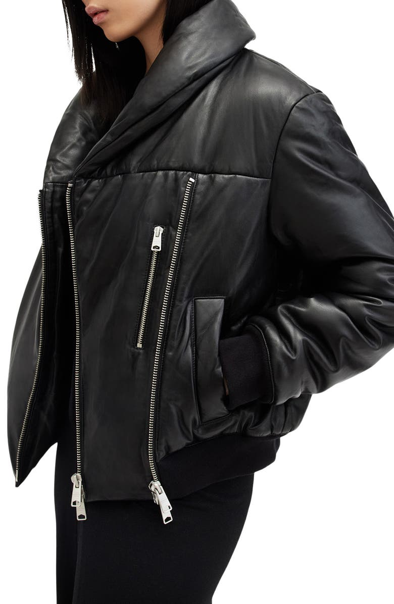 Lauren Lea Leather Puffer Jacket AllSaints