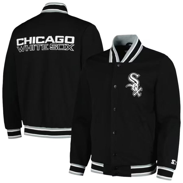 Men's Chicago White Sox Starter Black Secret Weapon Full-Snap Jacket