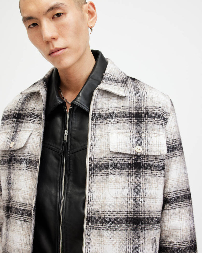 Banshee Textured Checked Jacket Allsaints