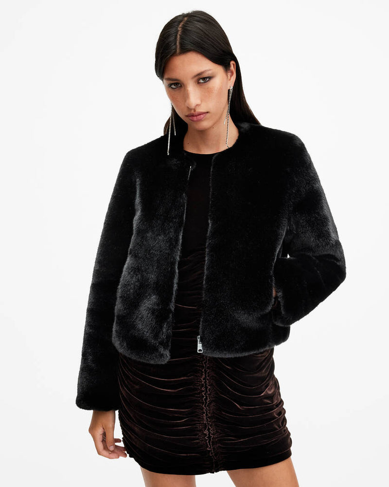 Florence Faux Fur Cropped Coat Allsaints