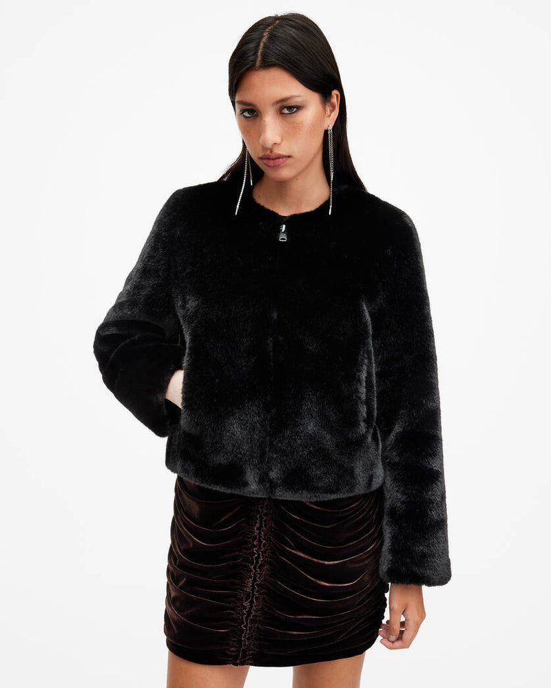 Florence Faux Fur Cropped Coat Allsaints