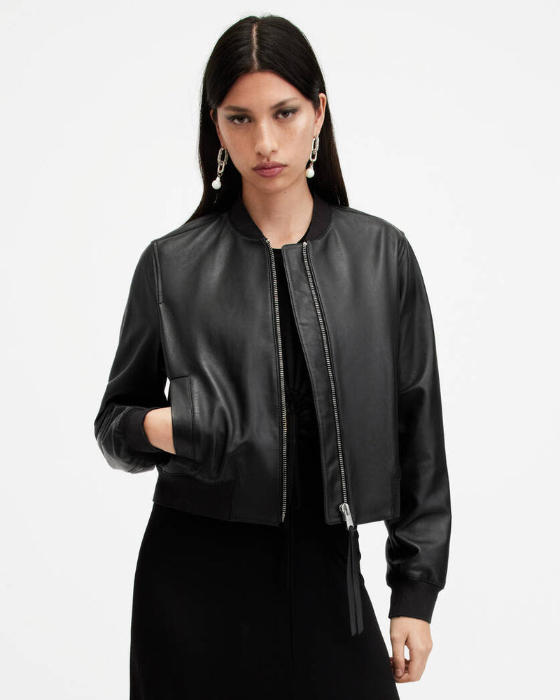 Orten Leather Bomber Jacket Allsaints