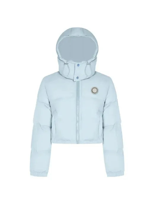 TRAPSTAR WOMEN’S IRONGATE HOODED PUFFER JACKET ICE BLUE