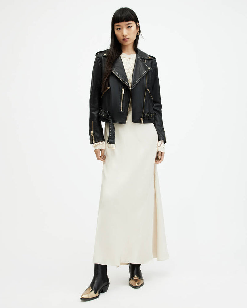 Balfern Studded Leather Biker Jacket