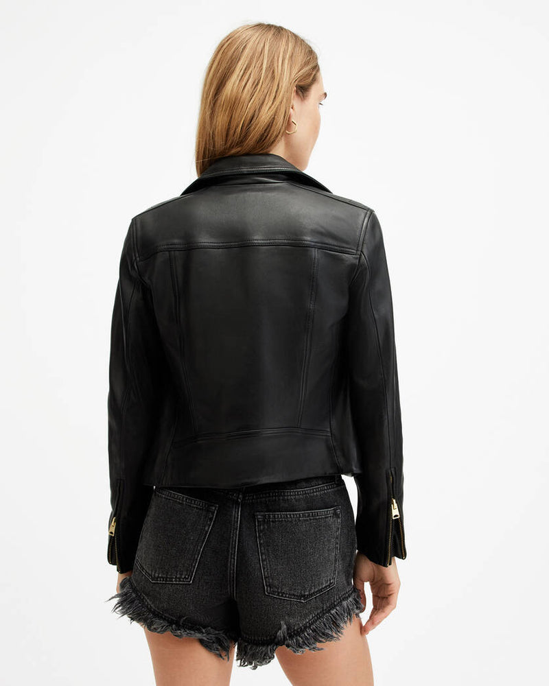 Dalby Slim Fit Leather Biker Jacket